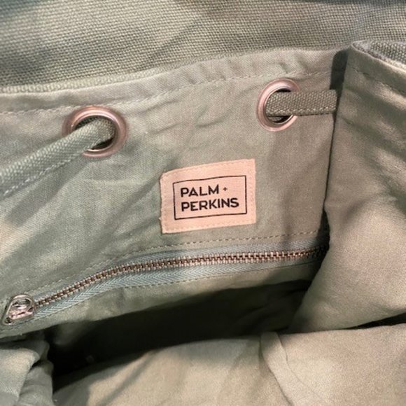 Palm + Perkins Bags Palm Perkins Canvas Sage Green Backpack New